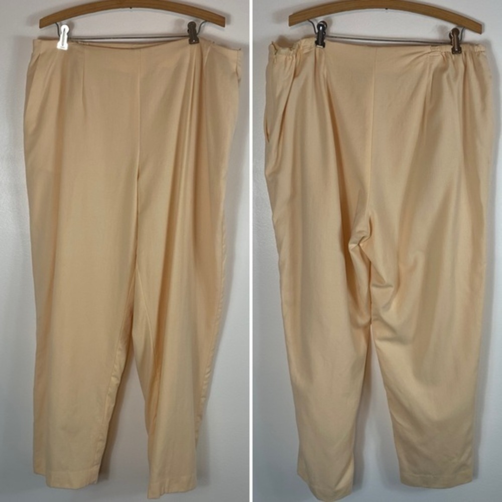 VTG Talbots Light Yellow Cream Italian Wool High Waisted Pants Trousers 18W